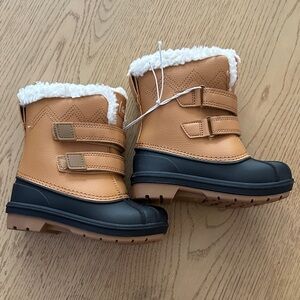 Boys Tan and Black Winter Boots NWT